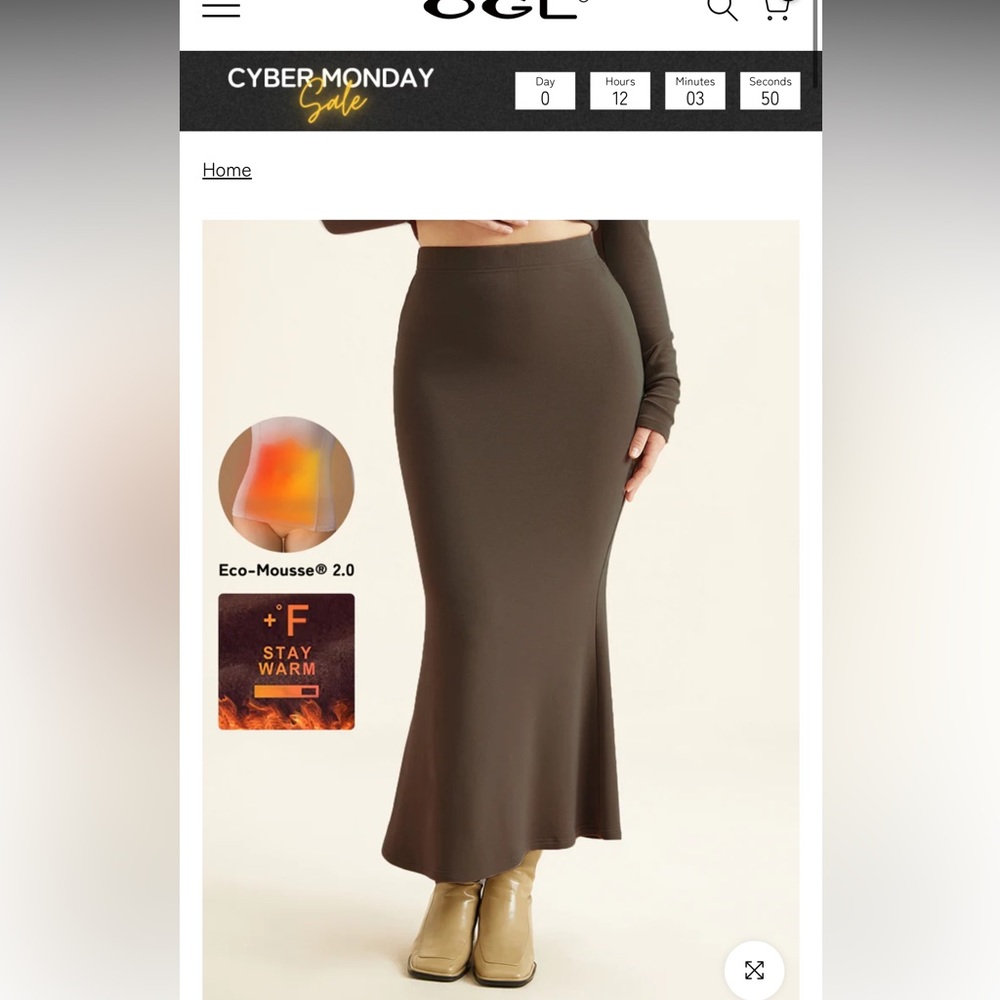 OGL Women's Maxi Skirt in Wine - Picture 5 of 5